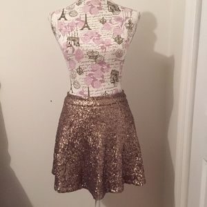 Sequin skirt (Gold) - Size: Small